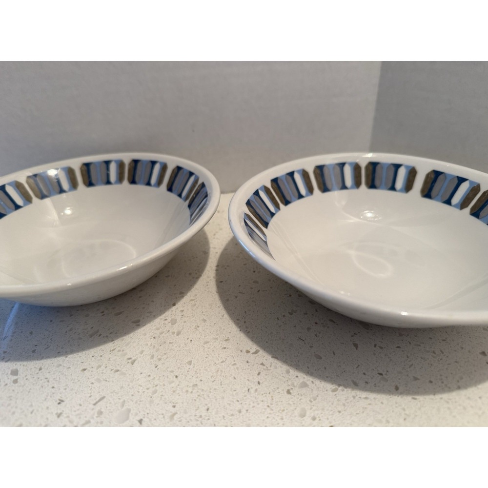 Staffordshire Ridgway‎ Ironstone "vogue" Set Of 2 Cereal/Soup/Fruit Bowls